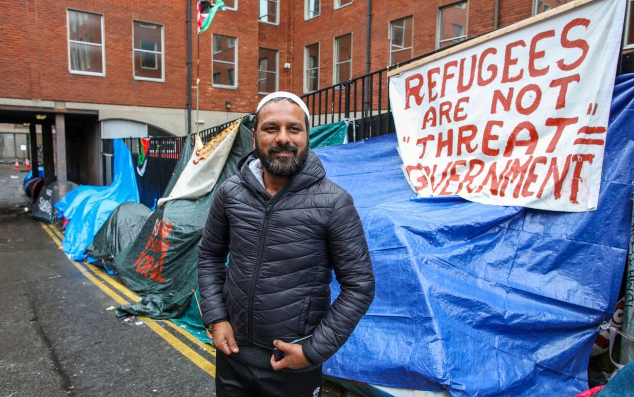 Asylum seekers have been living in tents in Mount Street
