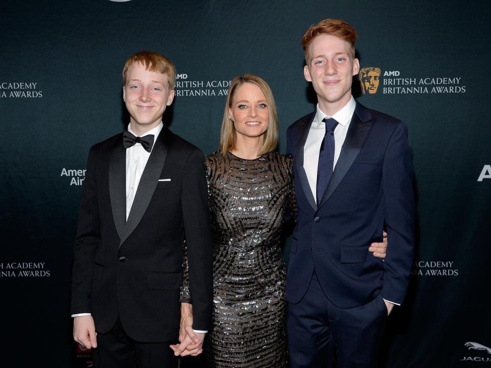 Jodie Foster with Kit and Charlie at the British Academy Britannia Awards in 2016.