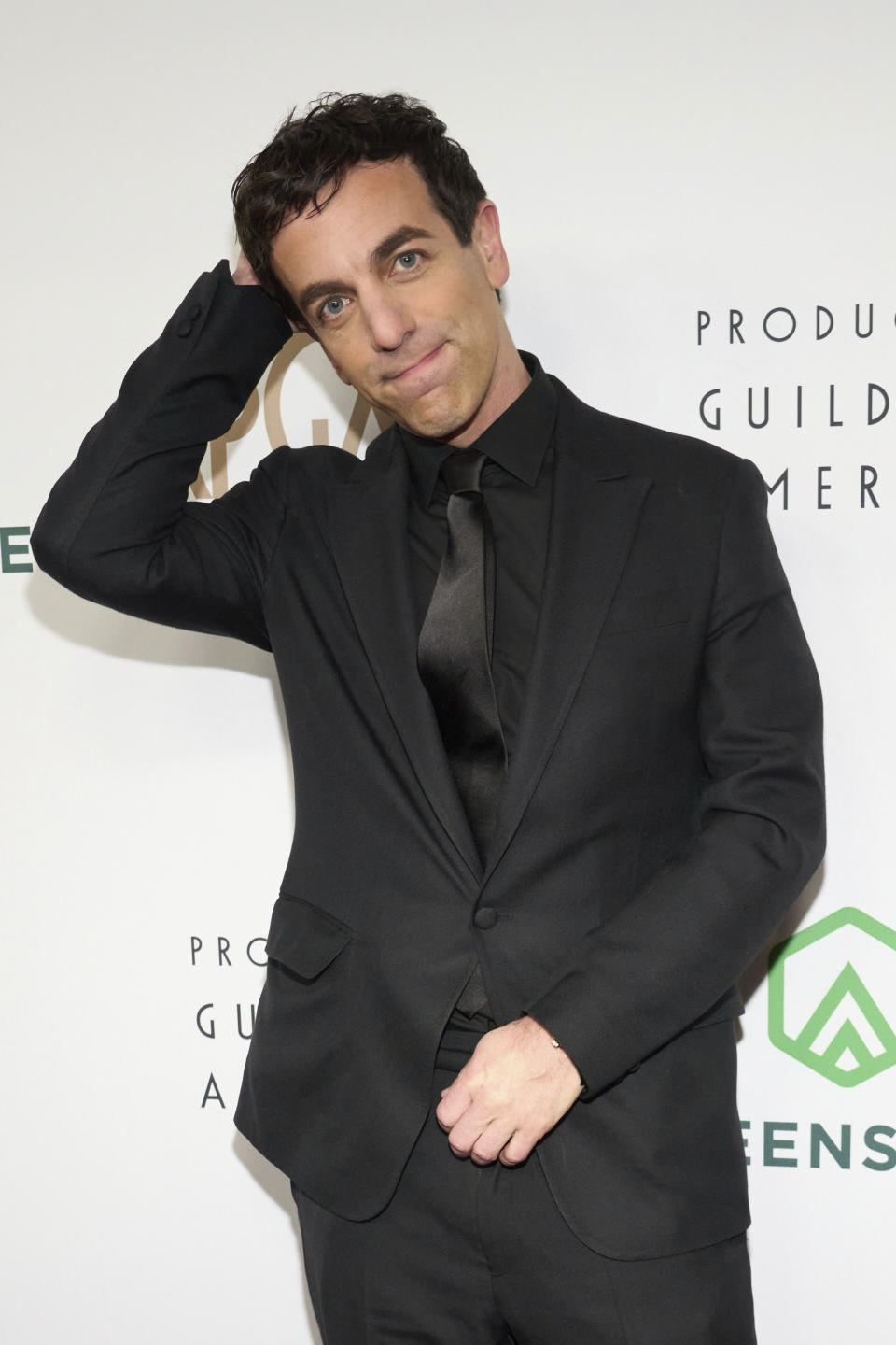 B. J. Novak arrives at the 34th annual Producers Guild Awards on Saturday, Feb. 25, 2023, at the Beverly Hilton Hotel in Beverly Hills, Calif. (Photo by Allison Dinner/Invision/AP)