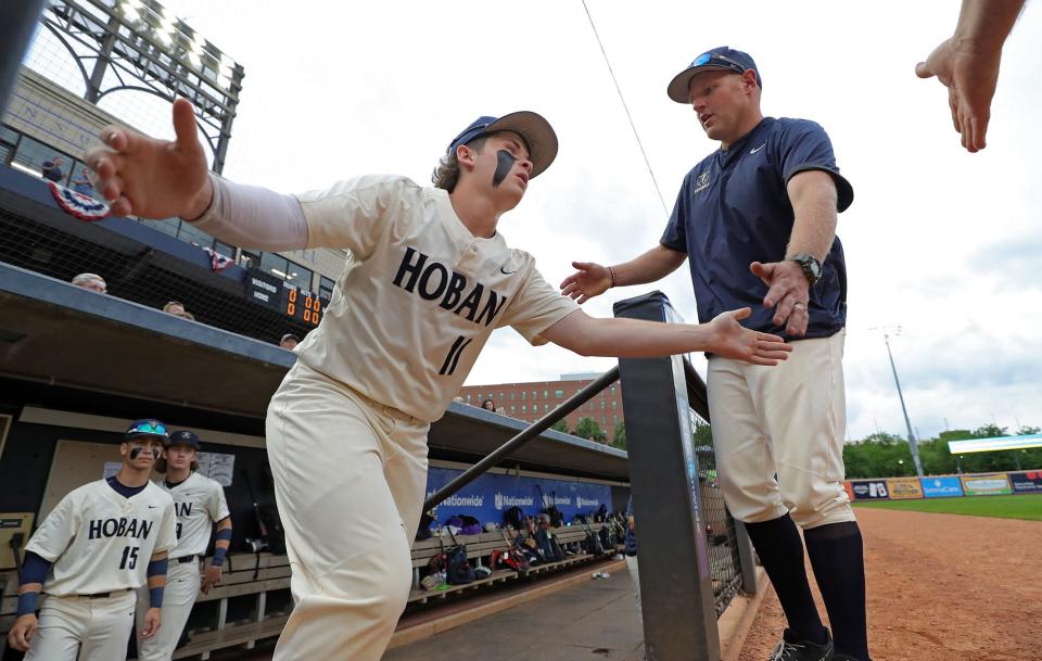 Third baseman Nathan Shimmel is one of several experienced players coming back for Archbishop Hoban next season as the Knights try to reach the state tournament for the third consecutive year.