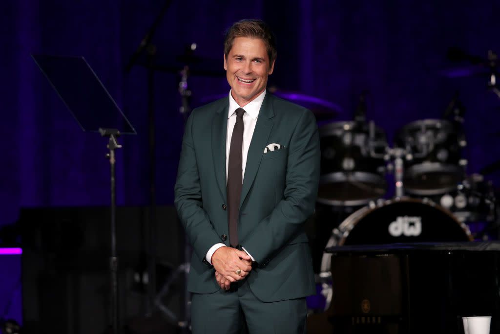 Rob Lowe speaks onstage during the 25th anniversary of UCLA Jonsson Cancer Center Foundation's "Taste for a Cure" event at Fairmont Century Plaza on April 29, 2022 in Los Angeles, California.