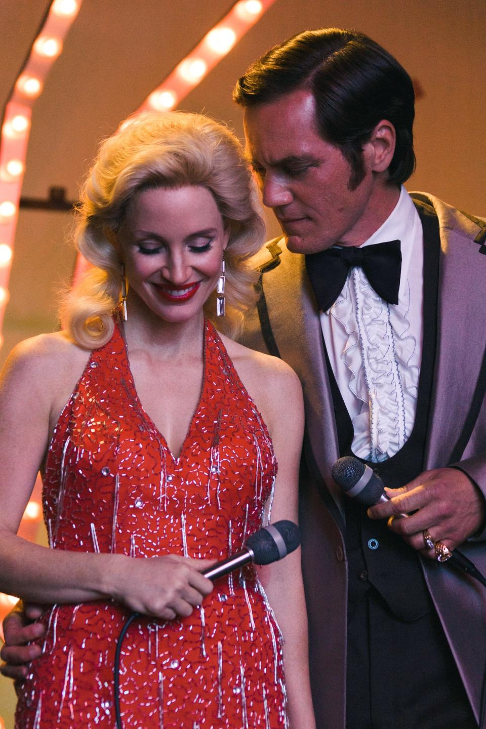 (L-R): Jessica Chastain as Tammy Wynette and Michael Shannon as George Jones in "George & Tammy."