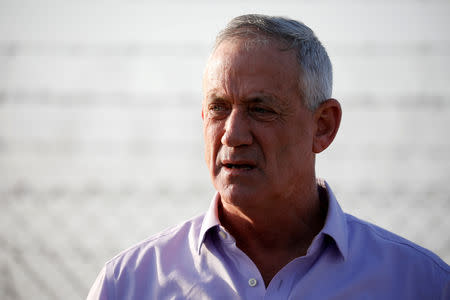 FILE PHOTO: Benny Gantz, head of Blue and White party speaks to the media in Kibbutz Nir-Am, Israel March 15, 2019 REUTERS/Amir Cohen/File Photo