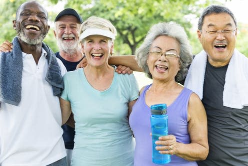 <span class="caption">Exercise is still one of the best ways to boost longevity.</span> <span class="attribution"><a class="link " href="https://www.shutterstock.com/image-photo/senior-group-friends-exercise-relax-concept-494089063" rel="nofollow noopener" target="_blank" data-ylk="slk:Rawpixel.com/Shutterstock;elm:context_link;itc:0;sec:content-canvas">Rawpixel.com/Shutterstock</a></span>