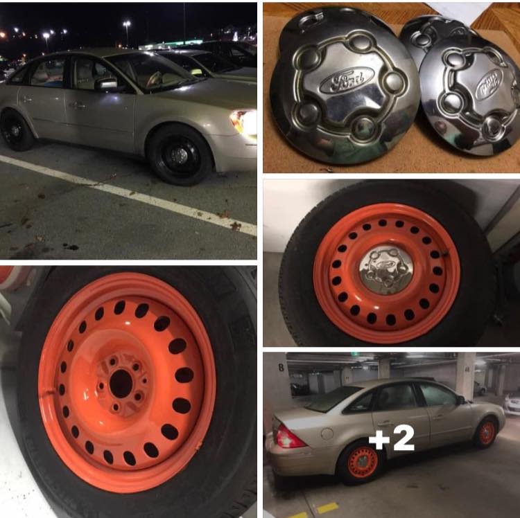 Dave Wilson says he painted the rims orange in October 2021.