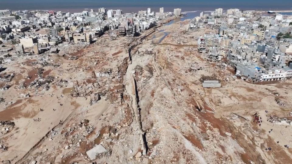 Photo showing floods in Derna, Libya