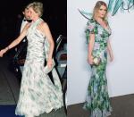 <p>For a visit to the ballet at Royal Albert Hall, Princess Diana dressed to the nines in a floral patterned gown. Kitty Spencer chose a dress with a similar print for the 2017 Serpentine Gallery summer party. <br></p>