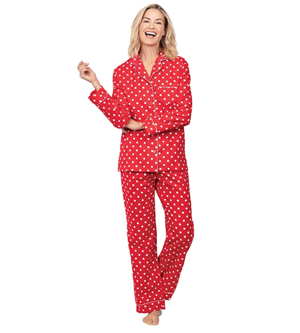 Red Polka Dot Flannel Pajamas