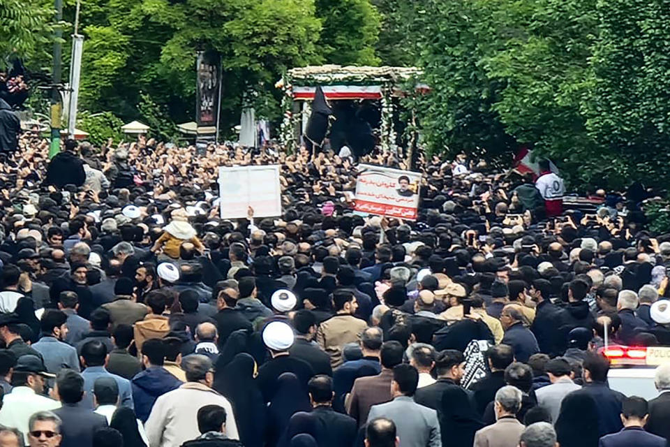 Funeral ceremony in Tabriz for President Raisi who died in a helicopter crash (Anadolu via Getty Images)