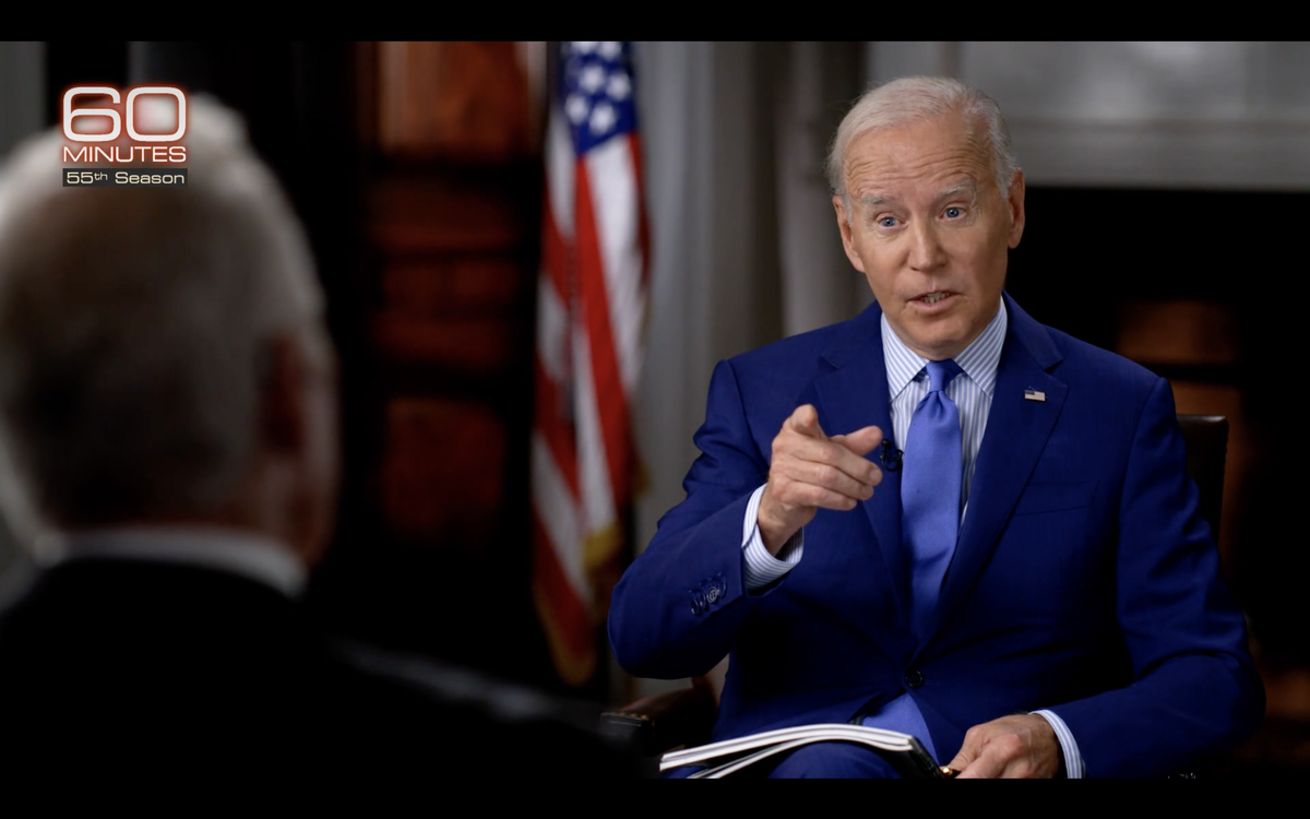 US President Joe Biden speaks during an interview with CBS News (CBS News)