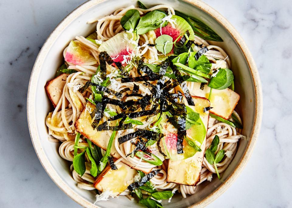 Soba with Tofu and Miso-Mustard Dressing