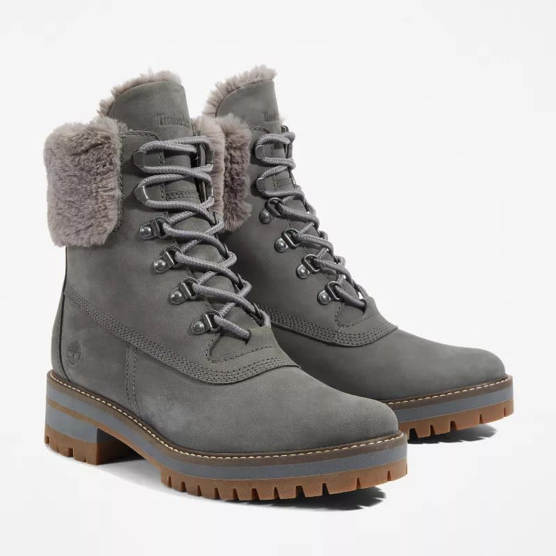 gray timberland ankle snow boots