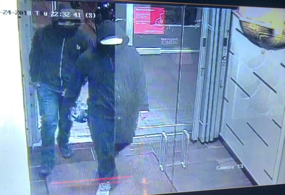 Police released photos of the suspects shortly after the explosion. Photo: Peel Regional Police