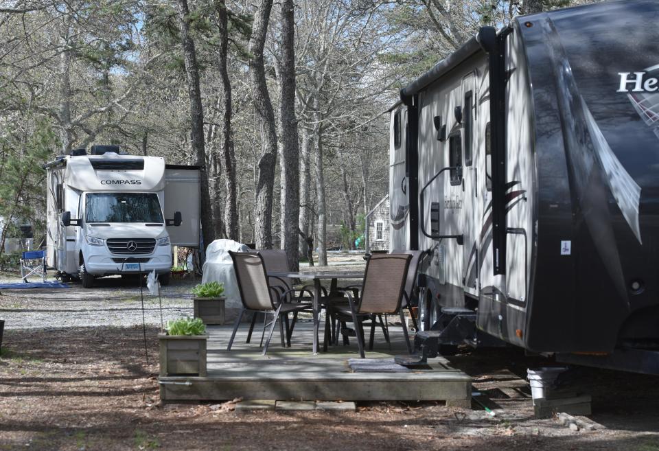 Campsites start to fill up at the Atlantic Oaks Campground on Route 6 in Eastham, which opened for the season on May 1.