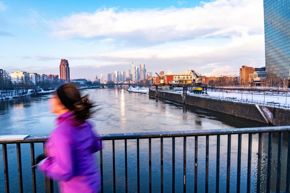 Skyline of Frankfurt am Main. The FTSE and European stock were in the green on Wednesday