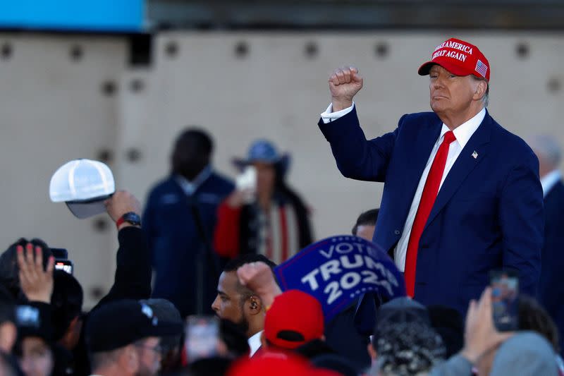 Campaign rally for former U.S. President and Republican presidential candidate Trump, in Wildwood