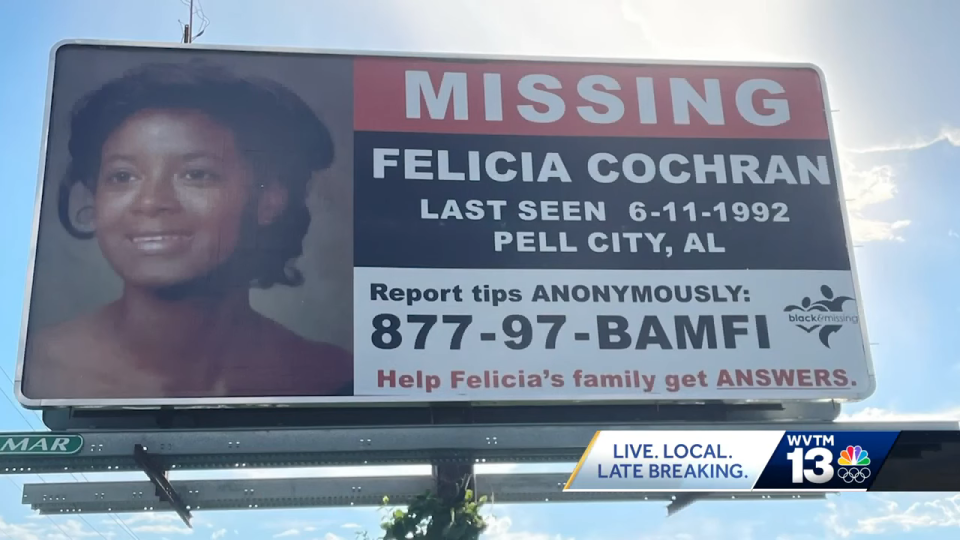 billboard for the missing person