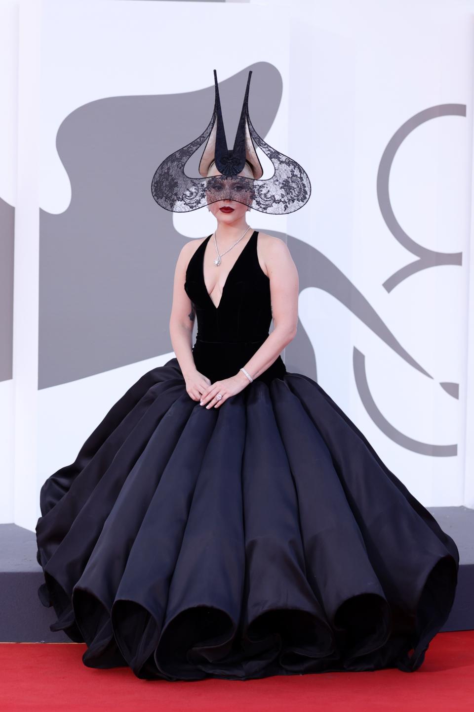 Lady Gaga, Christian Dior Haute Couture, Tiffany & Co., Philip Treacy, Joker: Folie à Deux, premiere, red carpet venice film festival