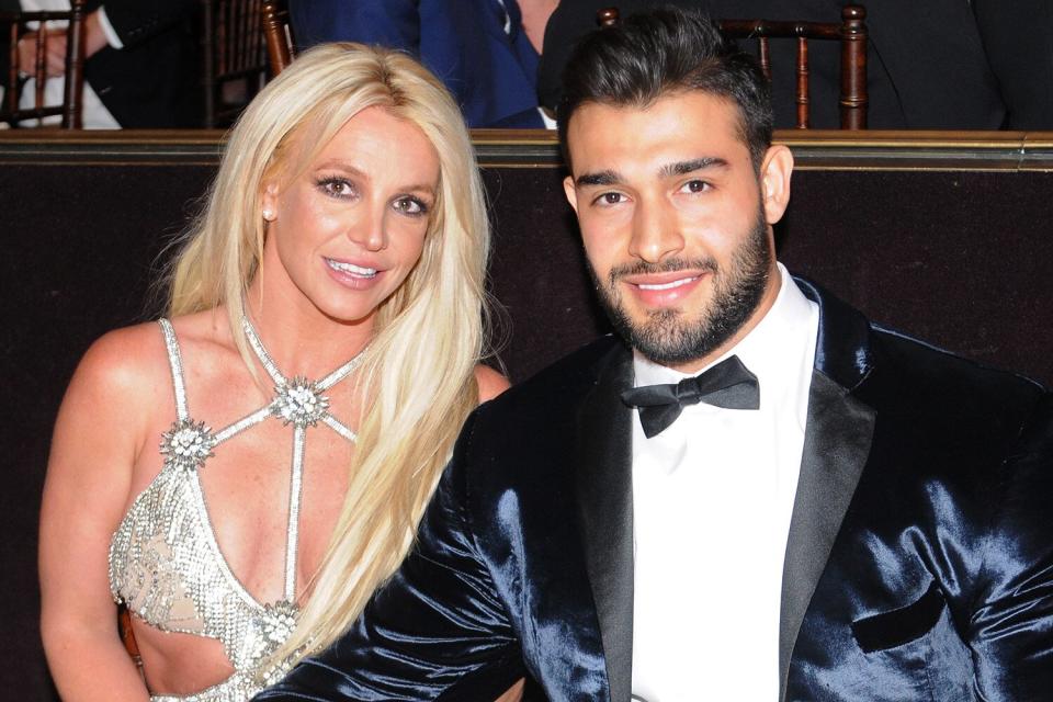 Honoree Britney Spears (L) and Sam Asghari attend the 29th Annual GLAAD Media Awards