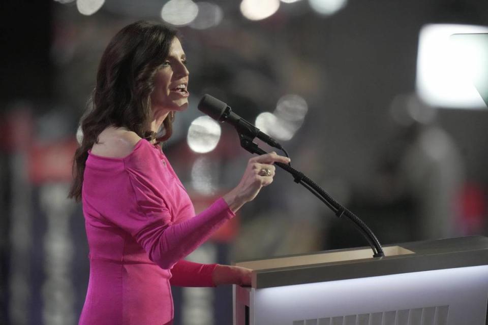 Rep. Nancy Mace, R-S.C. speaks during the third day of the Republican National Convention at Fiserv Forum. The third day of the RNC focused on foreign policy and threats.