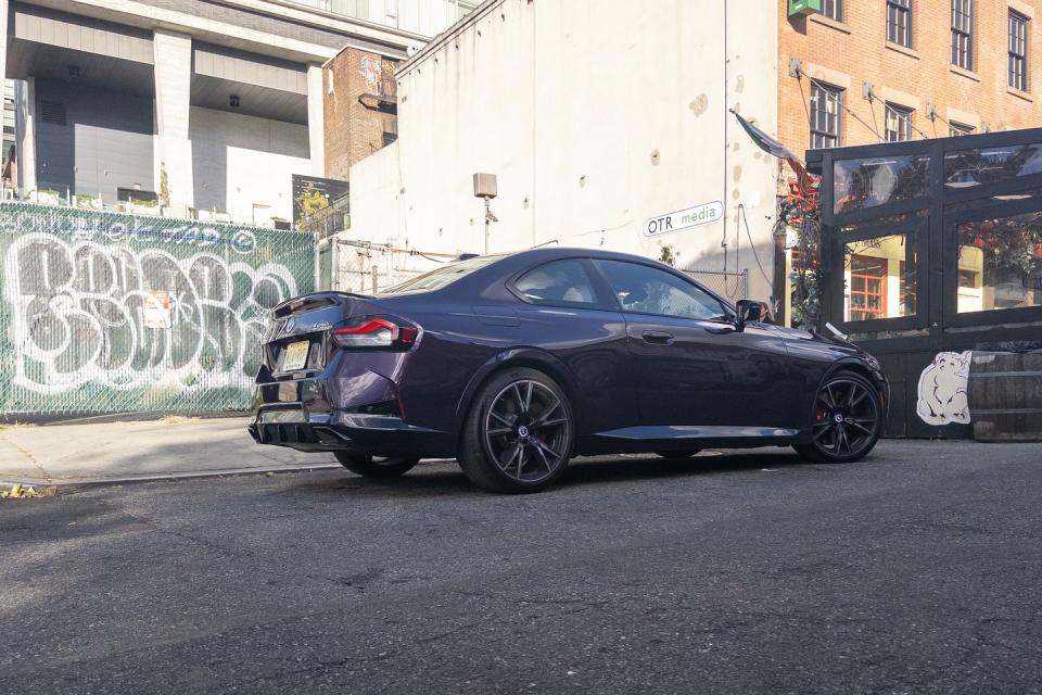 a car parked on the side of a street