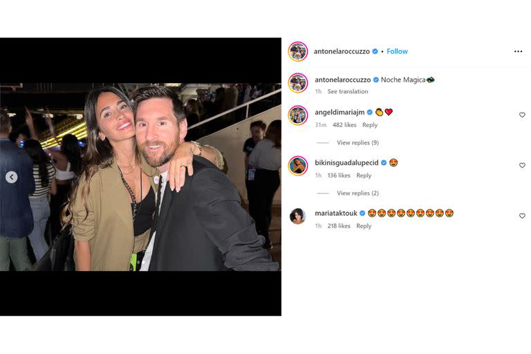 El posteo de Antonela Roccuzzo con las fotos en el show de Coldplay