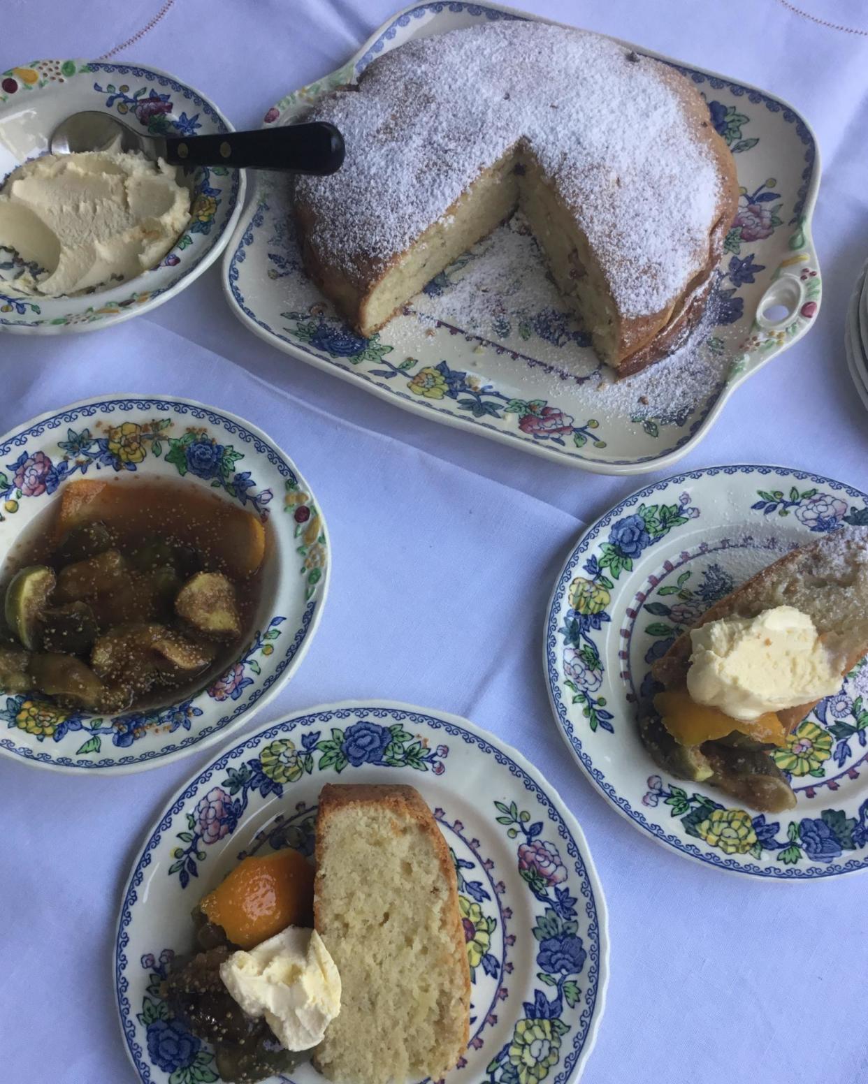 <span>Rachel Roddy’s hazelnut cake with fig compote.</span><span>Photograph: Rachel Roddy/The Guardian</span>