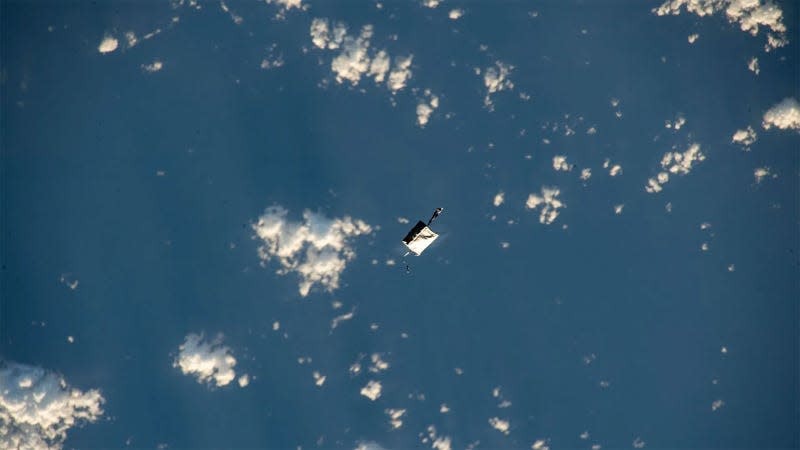 A photo of the toolkit that was dropped from the Space Station. 