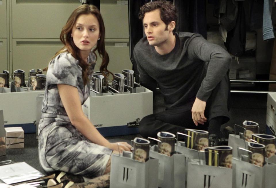 <h1 class="title">GOSSIP GIRL, (from left): Leighton Meester, Penn Badgley, 'Damian Darko', (Season 4, ep. 413, aired</h1><cite class="credit">©CW Network/Courtesy Everett Collection</cite>