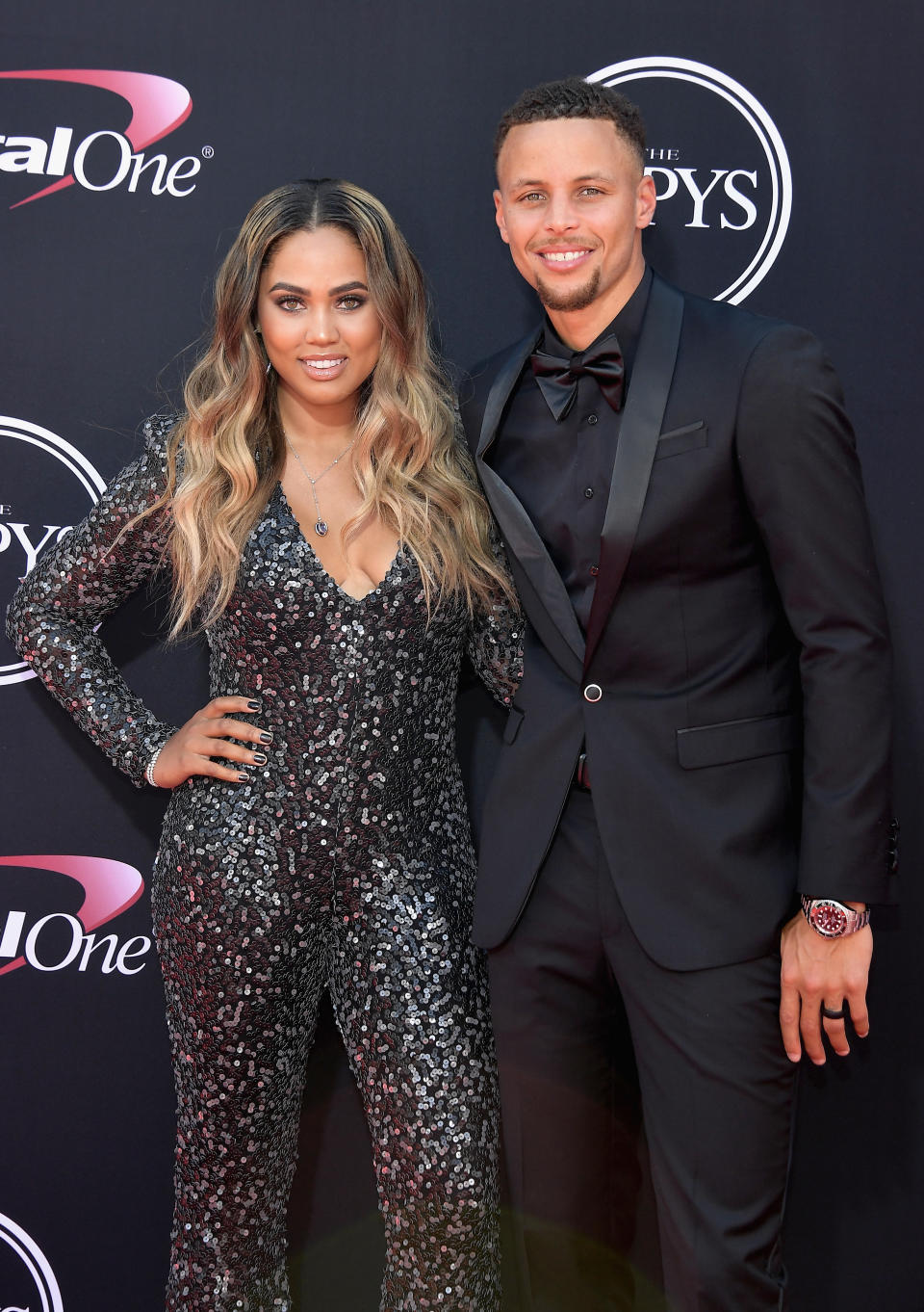 Ayesha and Stephen Curry at the 2017 ESPYS in L.A. on July 12, 2017. (Photo: Phillip Faraone/Patrick McMullan via Getty Images)