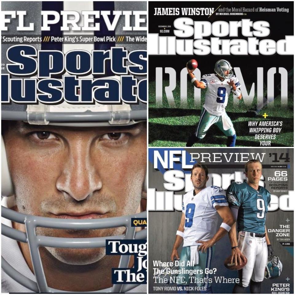 Burlington's Tony Romo has been on the cover of Sports Illustrated multiple times.