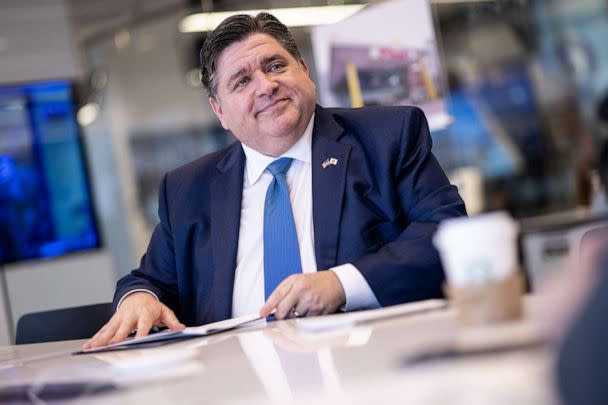 PHOTO: J.B. Pritzker, governor of Illinois, during an interview, Feb. 23, 2023, in Chicago. (Bloomberg via Getty Images)