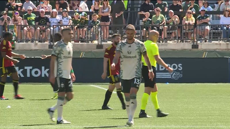 The Timbers unveiled their new Tillamook-sponsored kits at Providence Park, May 12, 2024 (KOIN)