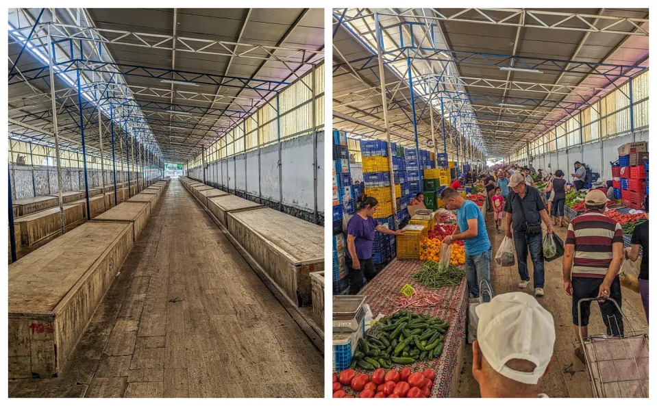 Fethiye Market empty and full