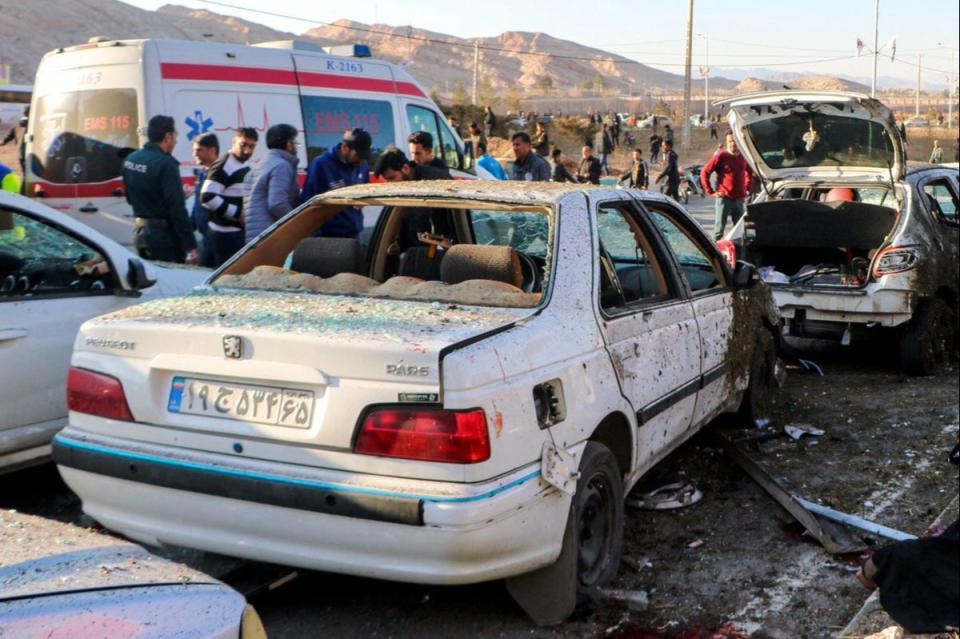 The scene of one of the blasts in Iran (TASNIM NEWS/AFP via Getty Images)