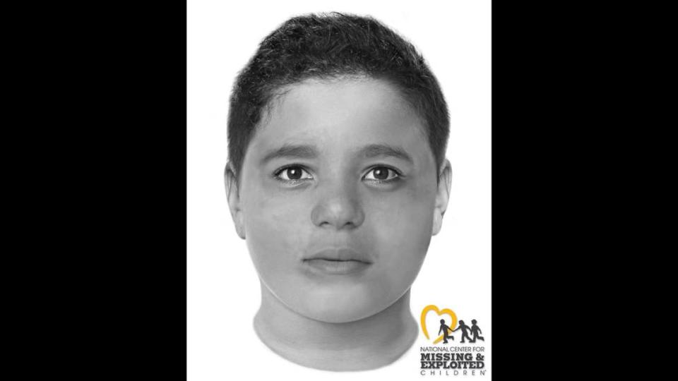 A digitally enhanced photo of the boy found by Las Vegas police on Friday.