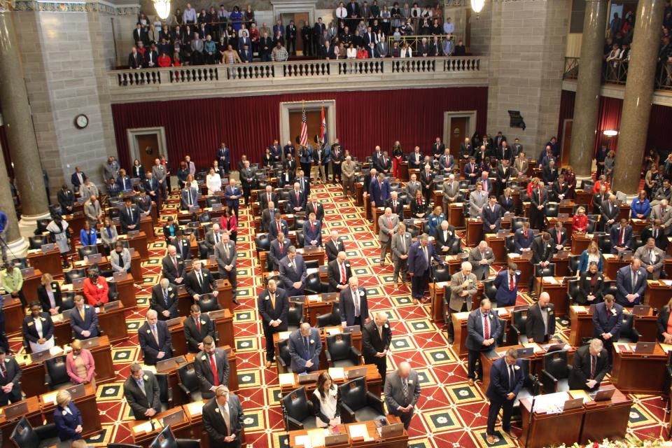 The Missouri General Assembly at the start of its 2023 session at the State Capitol Building in Jefferson City.