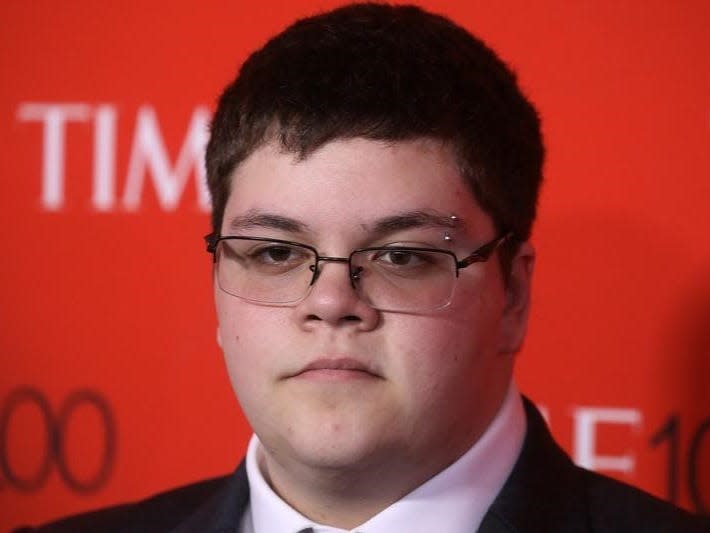 Activist Gavin Grimm arrives for the Time 100 Gala in the Manhattan borough of New York, New York, U.S. April 25, 2017. REUTERS/Carlo Allegri 