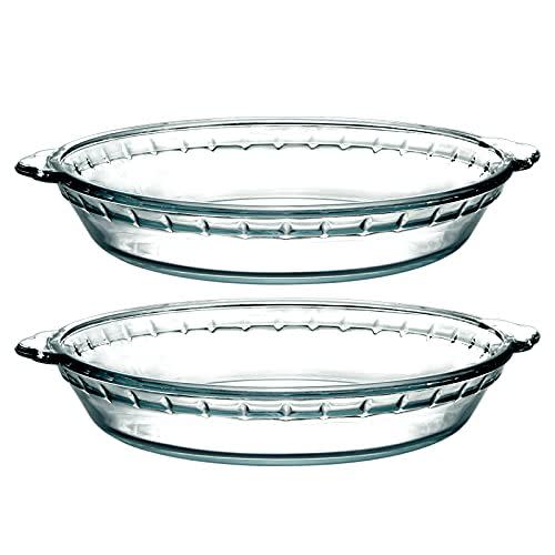 5) ZYER 6.5-Inch Glass Pie Plates, Set of 2