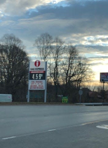Other local prices include Ingles currently at $4.39 per gallon.