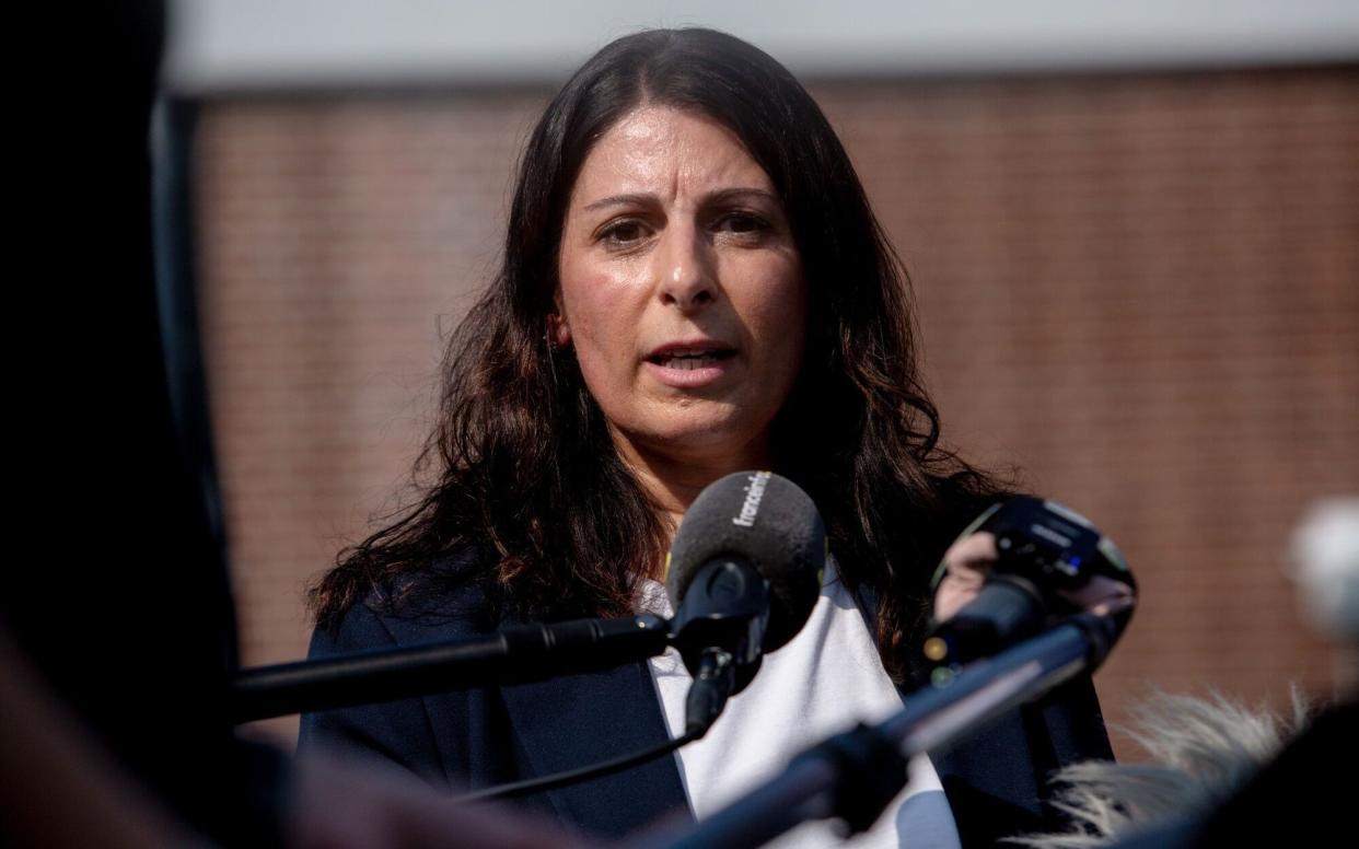 Daniela Cavallo during a press conference outside the VW factory in Wolfsburg, Germany today