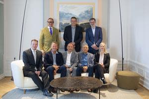 Standing, from left to right: Frank Schneider, Director Coatings & Construction IMCD Group; Emil Engvall, Managing Director ACM; and Jonas Langner, Finance Director IMCD Sweden Sitting, from left to right: Sami Valkama, Managing Director IMCD Sweden; Bengt Wigermo, Owner ACM; Xoan Au, Business Unit Manager Coatings & Construction IMCD Sweden; Tommy Petersson, Owner ACM, and Fenna Van Zanten, Global Director M&A IMCD Group