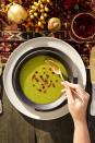 <p>Kale lends this creamy soup its lovely color. For the topping, try subbing Irish bacon for the chorizo. </p><p>Get the <strong><a href="https://www.goodhousekeeping.com/food-recipes/a41105/potato-kale-soup-with-crispy-chorizo-recipe/" rel="nofollow noopener" target="_blank" data-ylk="slk:Potato Kale Soup with Crispy Chorizo recipe;elm:context_link;itc:0;sec:content-canvas" class="link ">Potato Kale Soup with Crispy Chorizo recipe</a></strong>. </p>