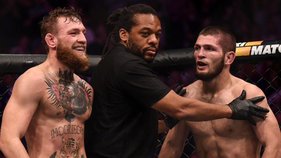 McGregor, Khabib will both remain suspended at least until December. Pic: Getty