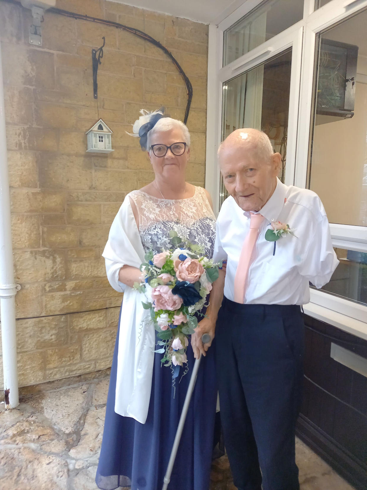 Newly weds! Jim and Lynne Hawkins married at Cheltenham Care Home OSJCT Grevill House earlier this month. (SWNS) 