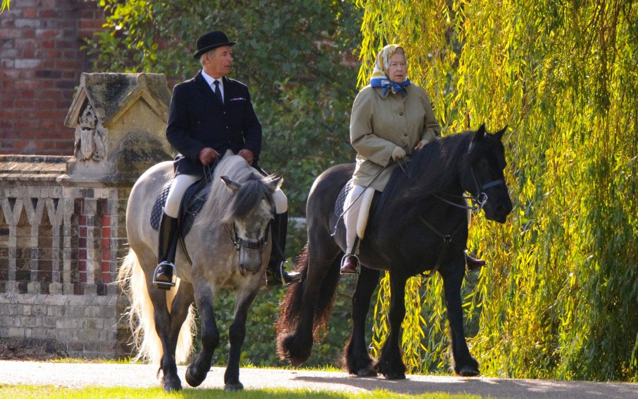 "There was an inner power": Pendry on one of many rides with the Queen in the Home Park, Windsor Castle.