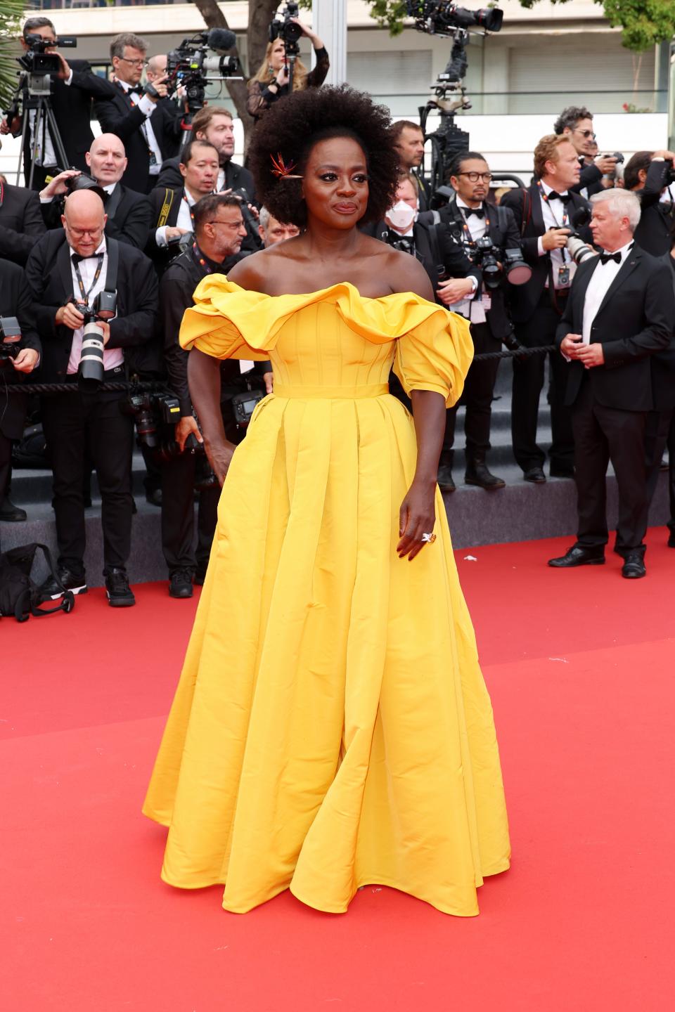 Viola Davis in a yellow dress