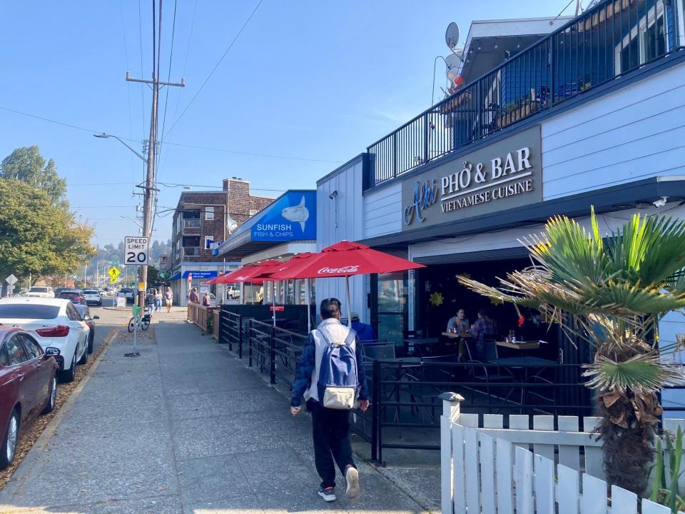 The Alki Point neighborhood features fun shops and restaurants on the waterfront.