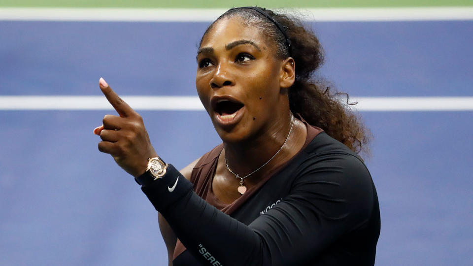 Serena Williams sparked a firestorm of praise and criticism when she verbally abused umpire Carlos Ramos in the US Open final. Pic: Getty