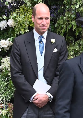 <p>Alan Chapman/Dave Benett/Getty</p> Prince William at the wedding of the Duke and Duchess of Westminster on June 7, 2024